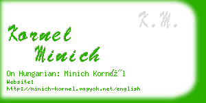 kornel minich business card